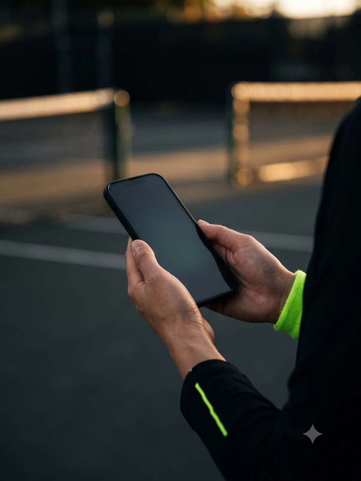 Courtix open on a phone, courtside