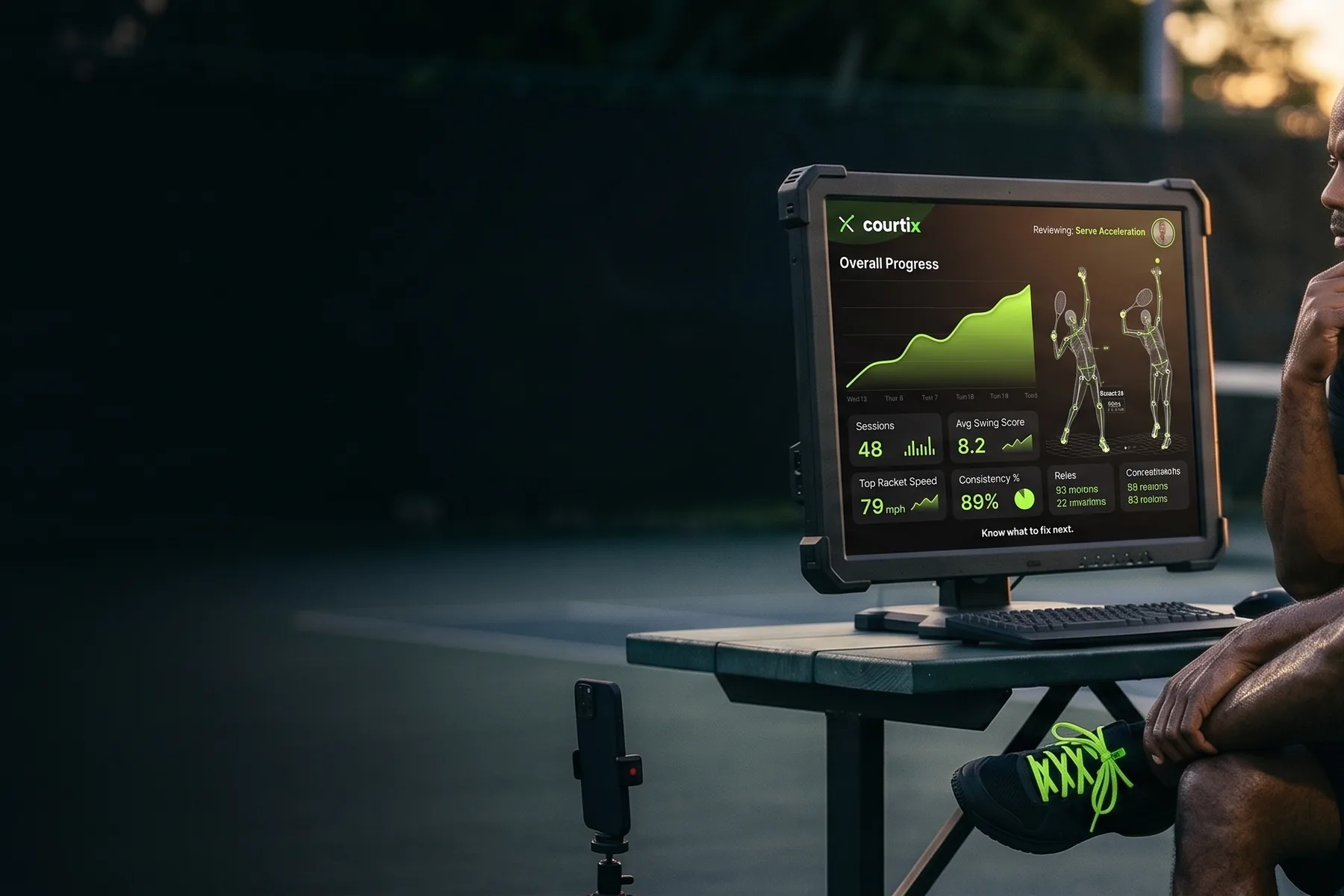 Match tactics — reading the court and shot patterns on a courtside screen