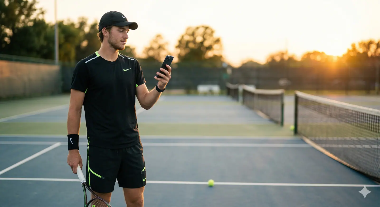 Player reviewing their Courtix analysis results on the court